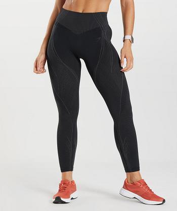 Gymshark Apex Seamless Ženske Tajice Crne Crne Sive | HR 4083FDN